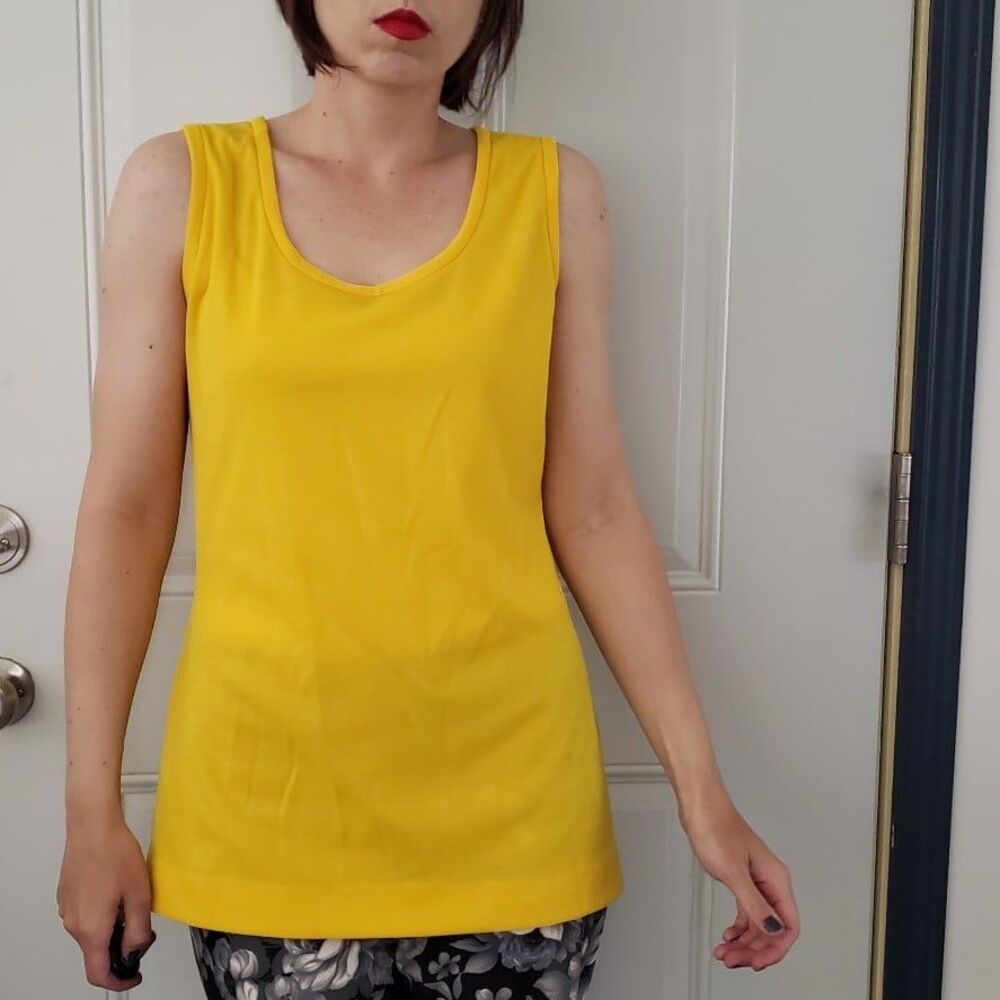 60s/70s‎ Yellow Polyester Tank Top